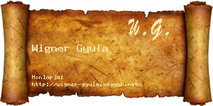 Wigner Gyula névjegykártya